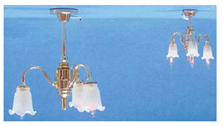 3 Down-Arm Frosted Tulip Shade Chandelier
